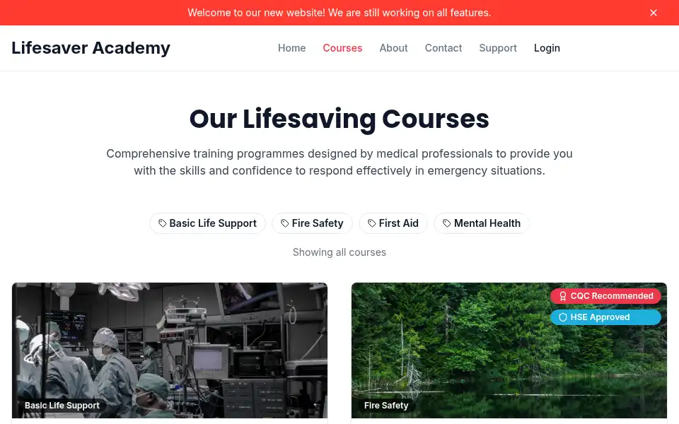 Screenshot of training.hampsonmiller.com