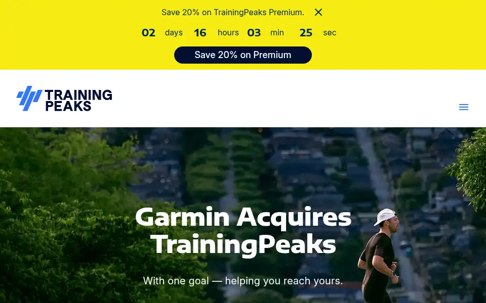 Screenshot of trainingpeaks.com