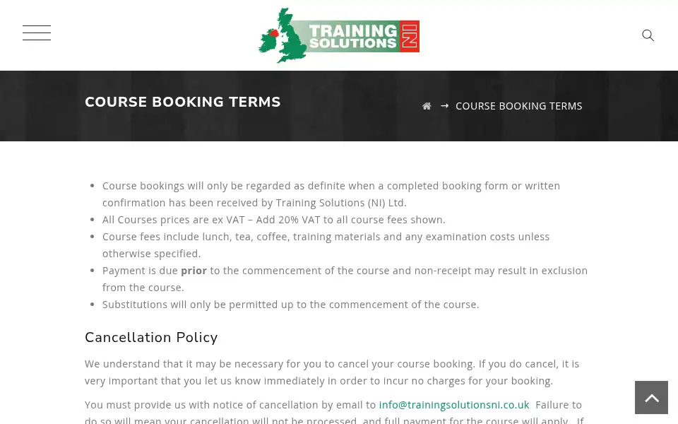 Screenshot of trainingsolutionsni.com