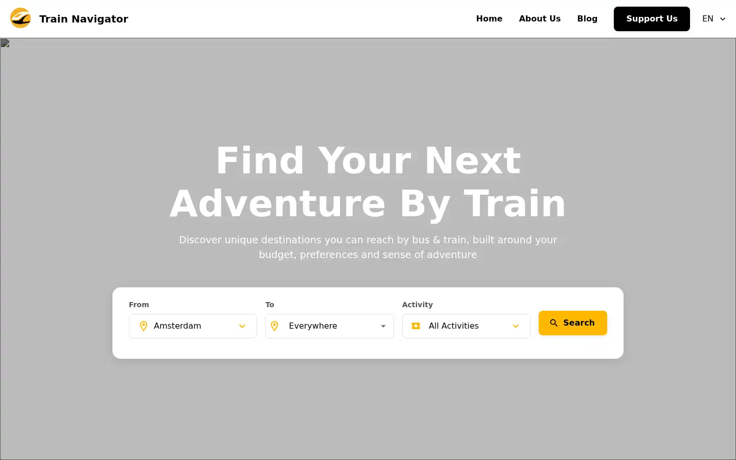 Screenshot of trainnavigator.com