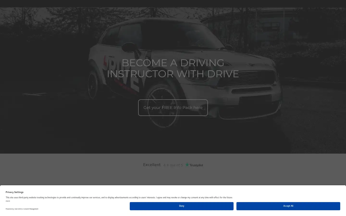 Screenshot of trainwithdrive.co.uk