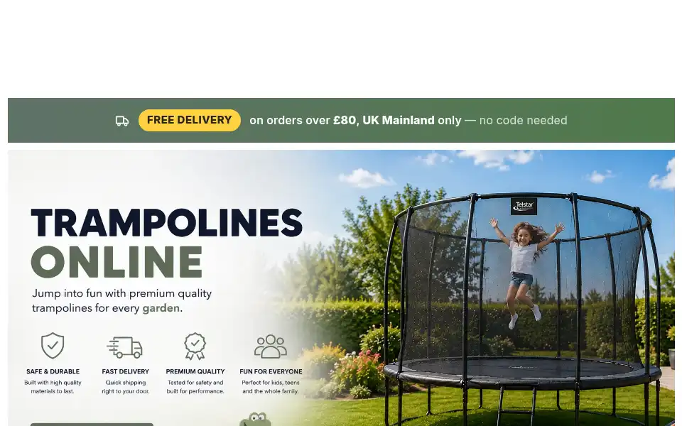 Screenshot of trampolinesonline.co.uk