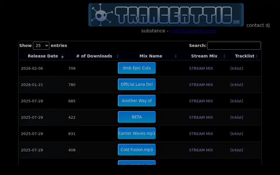 Screenshot of tranceattic.com