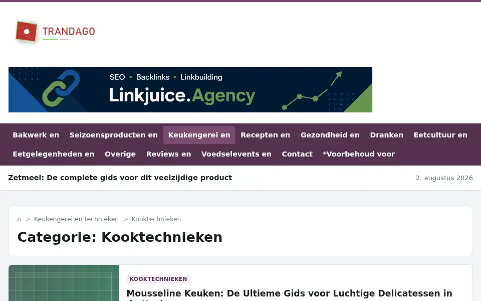 Screenshot of trandago.nl