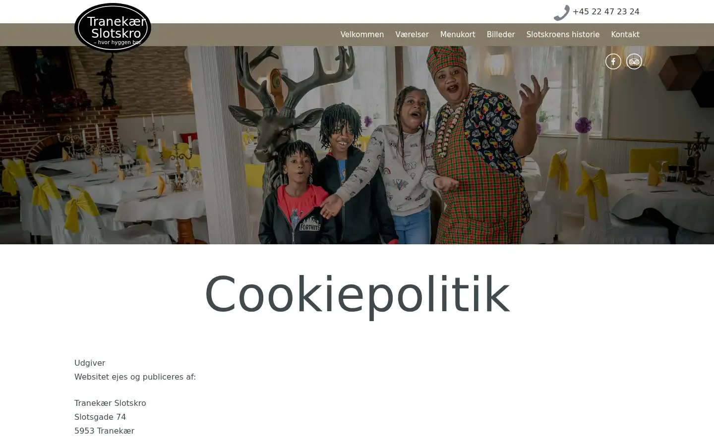 Screenshot of tranekaer-slotskro.dk