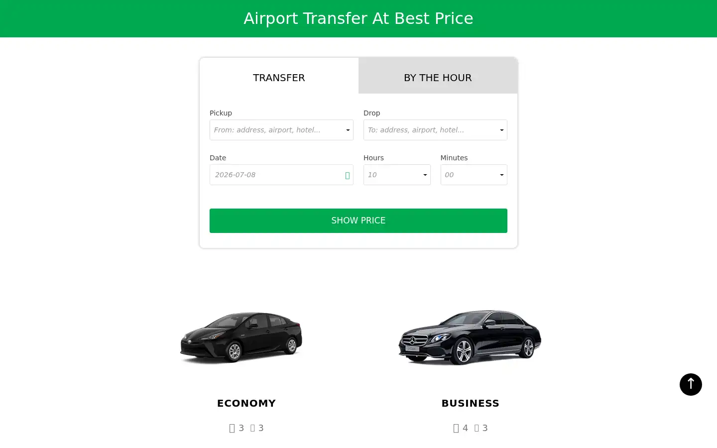 Screenshot of transferairport24.com