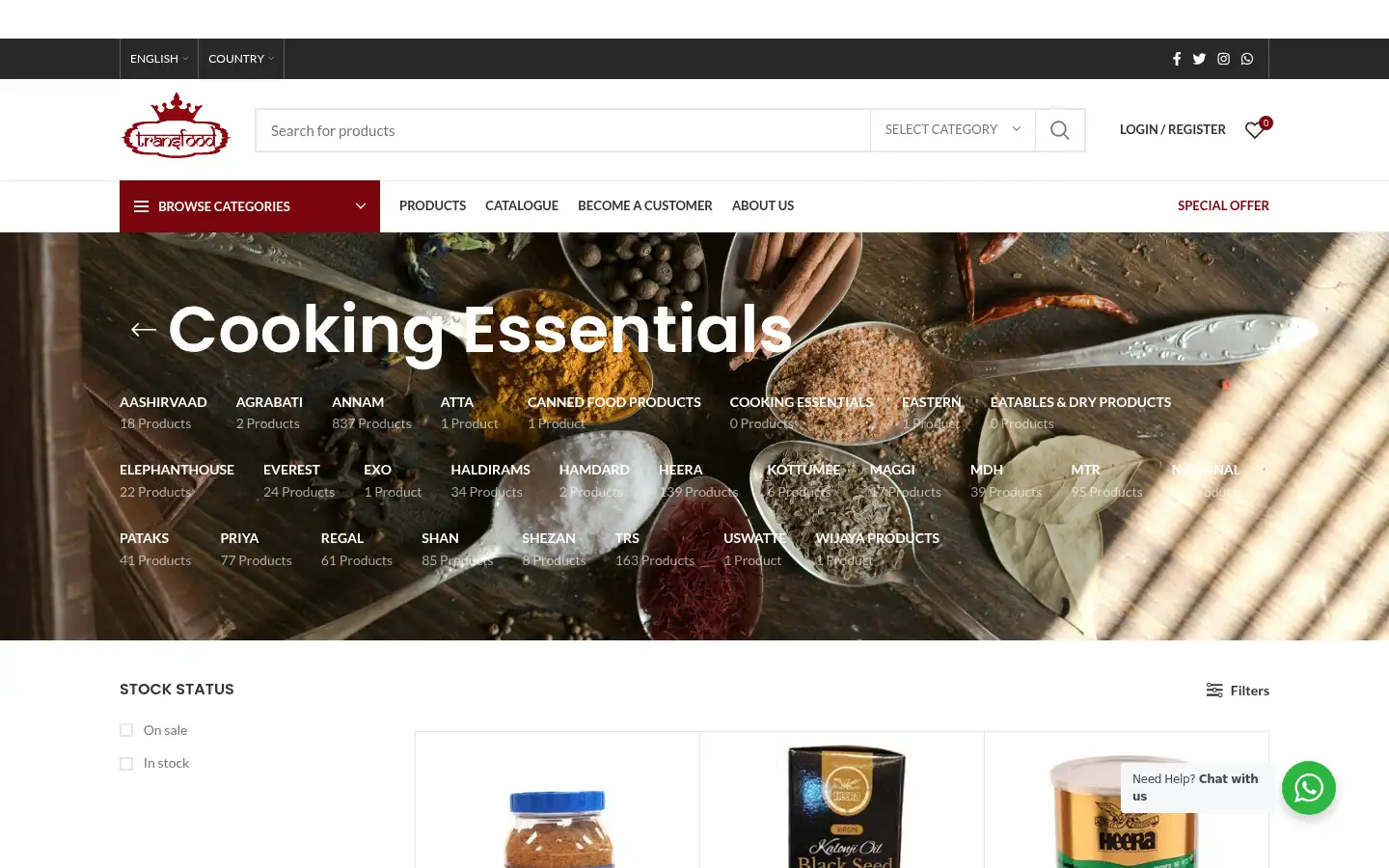 Screenshot of transfoodgrosshandel.com