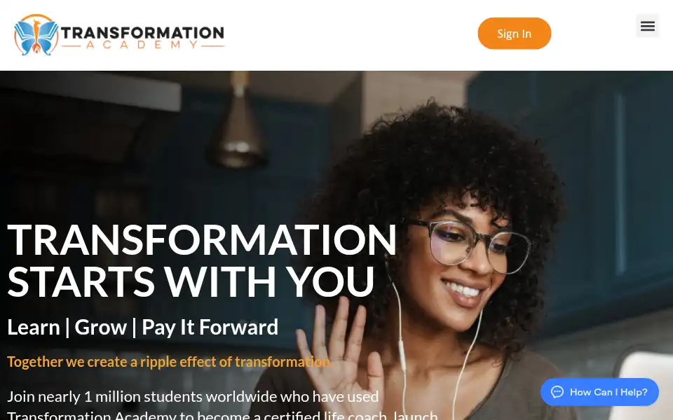 Screenshot of transformationacademy.com