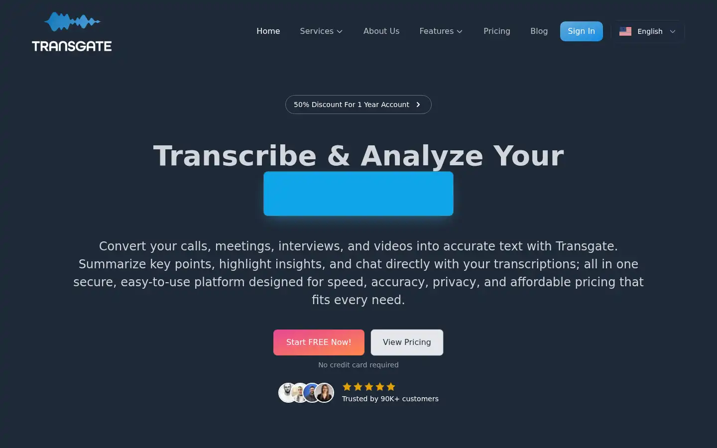 Screenshot of transgate.ai