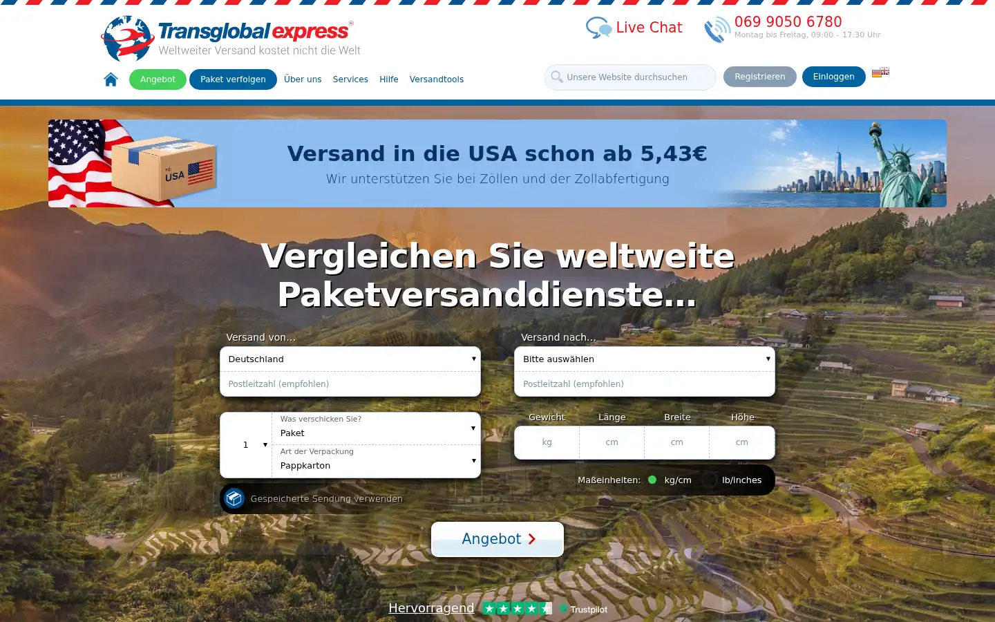 Screenshot of transglobalexpress.de