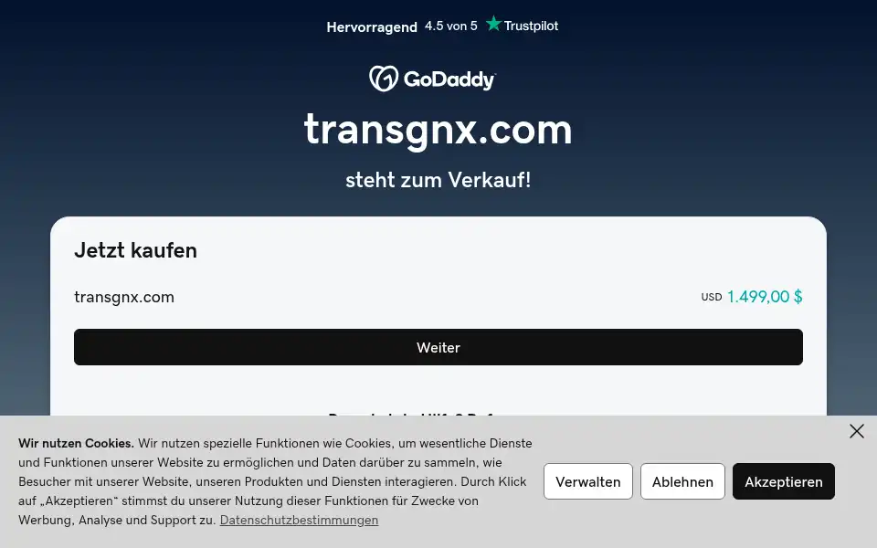 Screenshot of transgnx.com