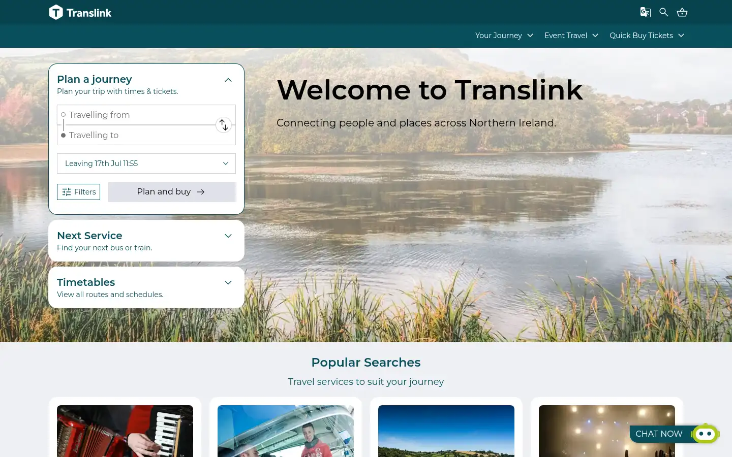Screenshot of translink.co.uk