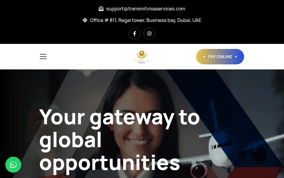 Screenshot of transmitvisaservices.com