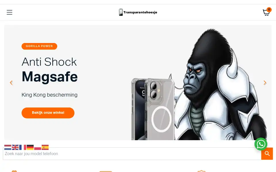 Screenshot of transparantehoesje.nl