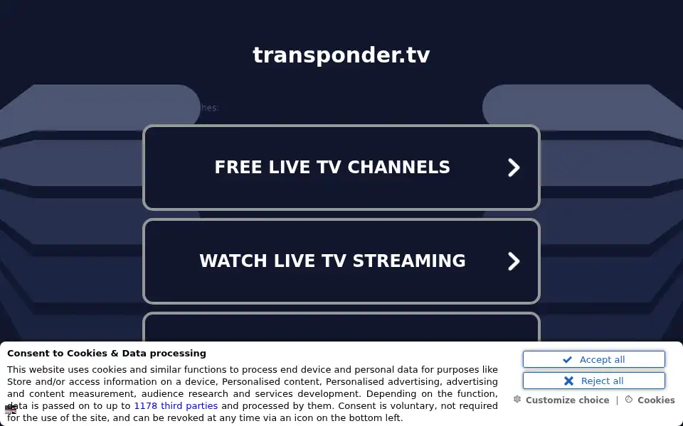 Screenshot of transponder.tv