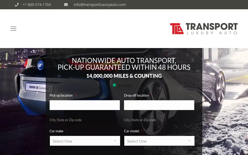 Screenshot of transportluxuryauto.com