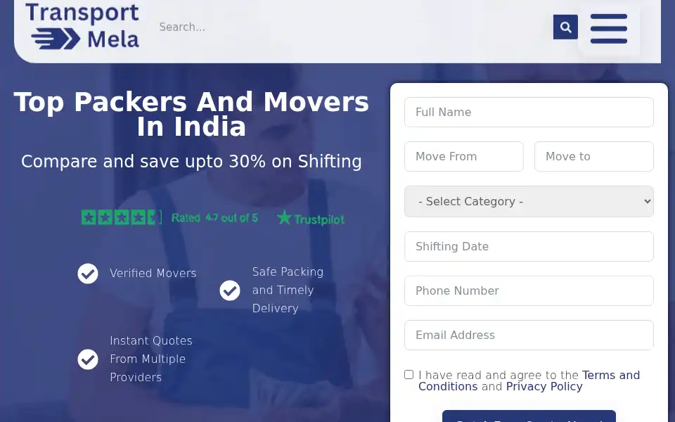 Screenshot of transportmela.com