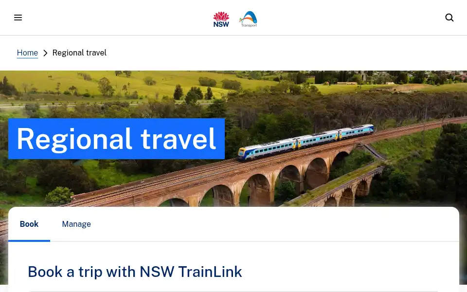 Screenshot of transportnsw.info