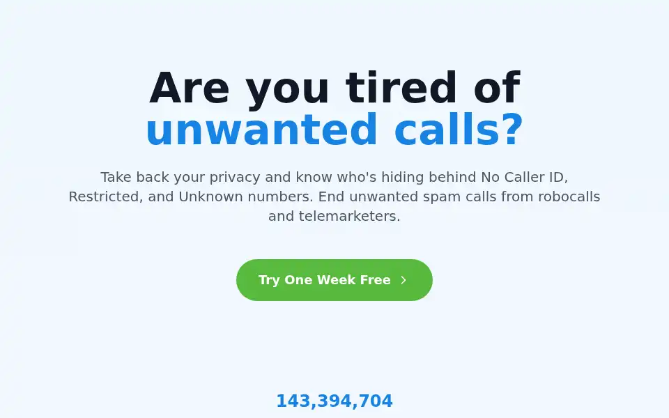 Screenshot of trapcall.com