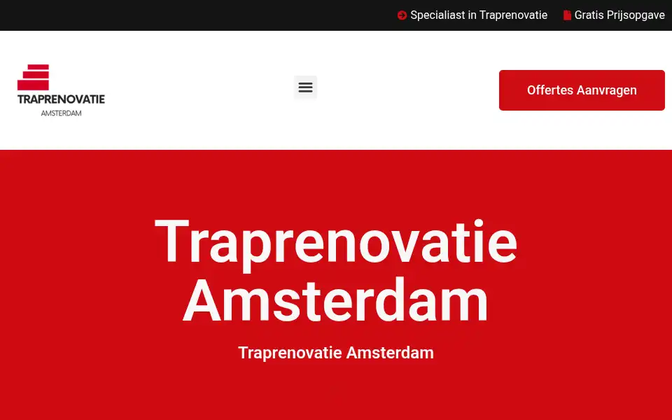 Screenshot of traprenovatieamsterdam.com