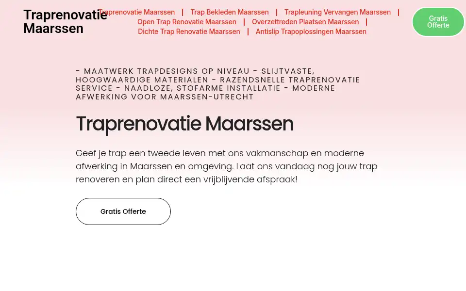 Screenshot of traprenovatiemaarssen.com
