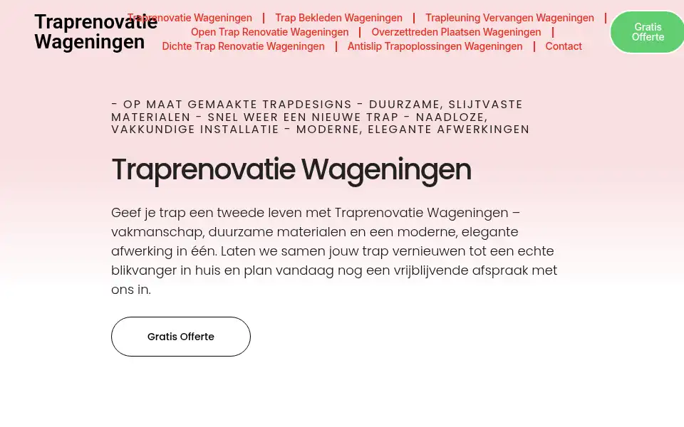 Screenshot of traprenovatiewageningen.com