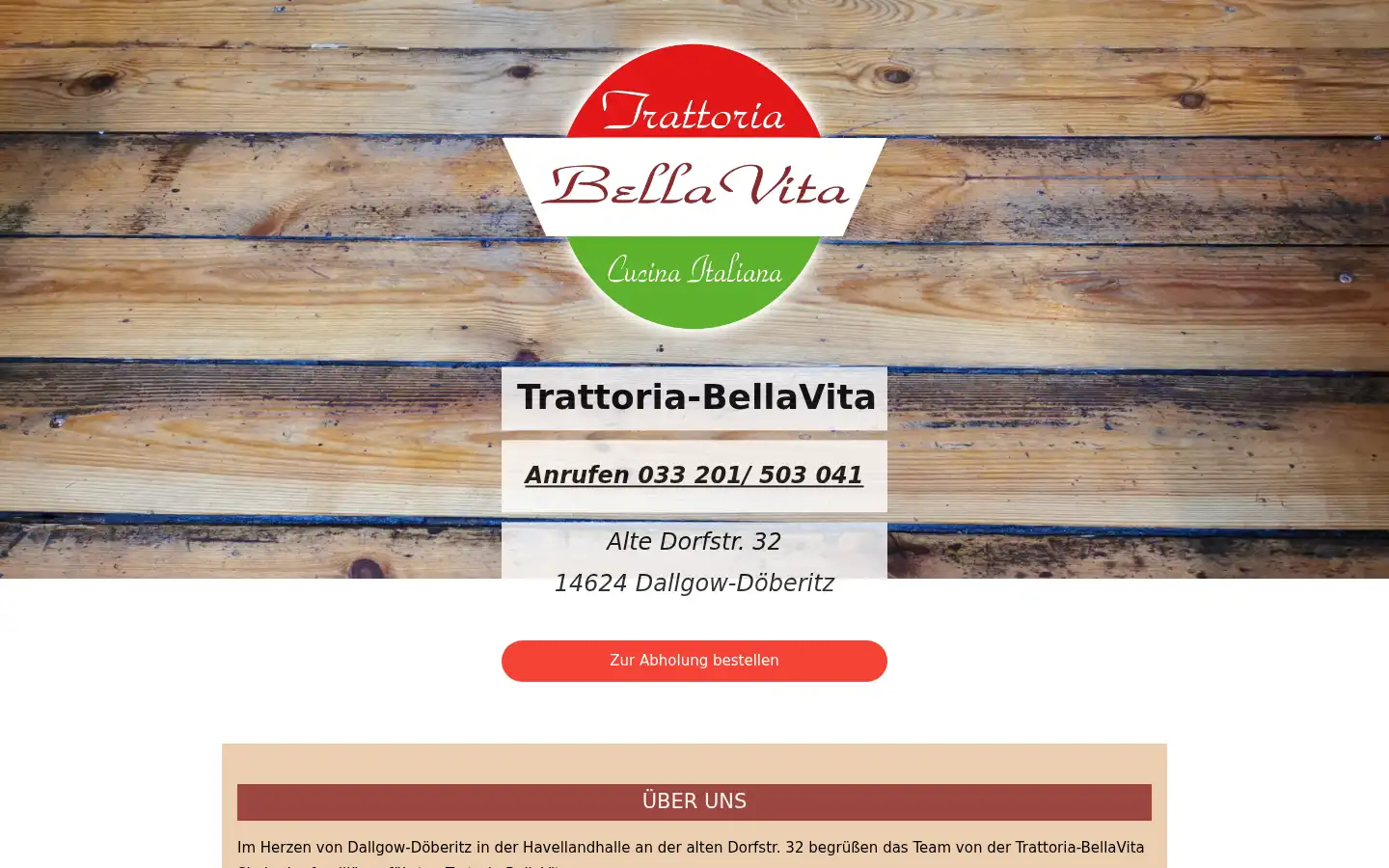 Screenshot of trattoria-bellavita.de