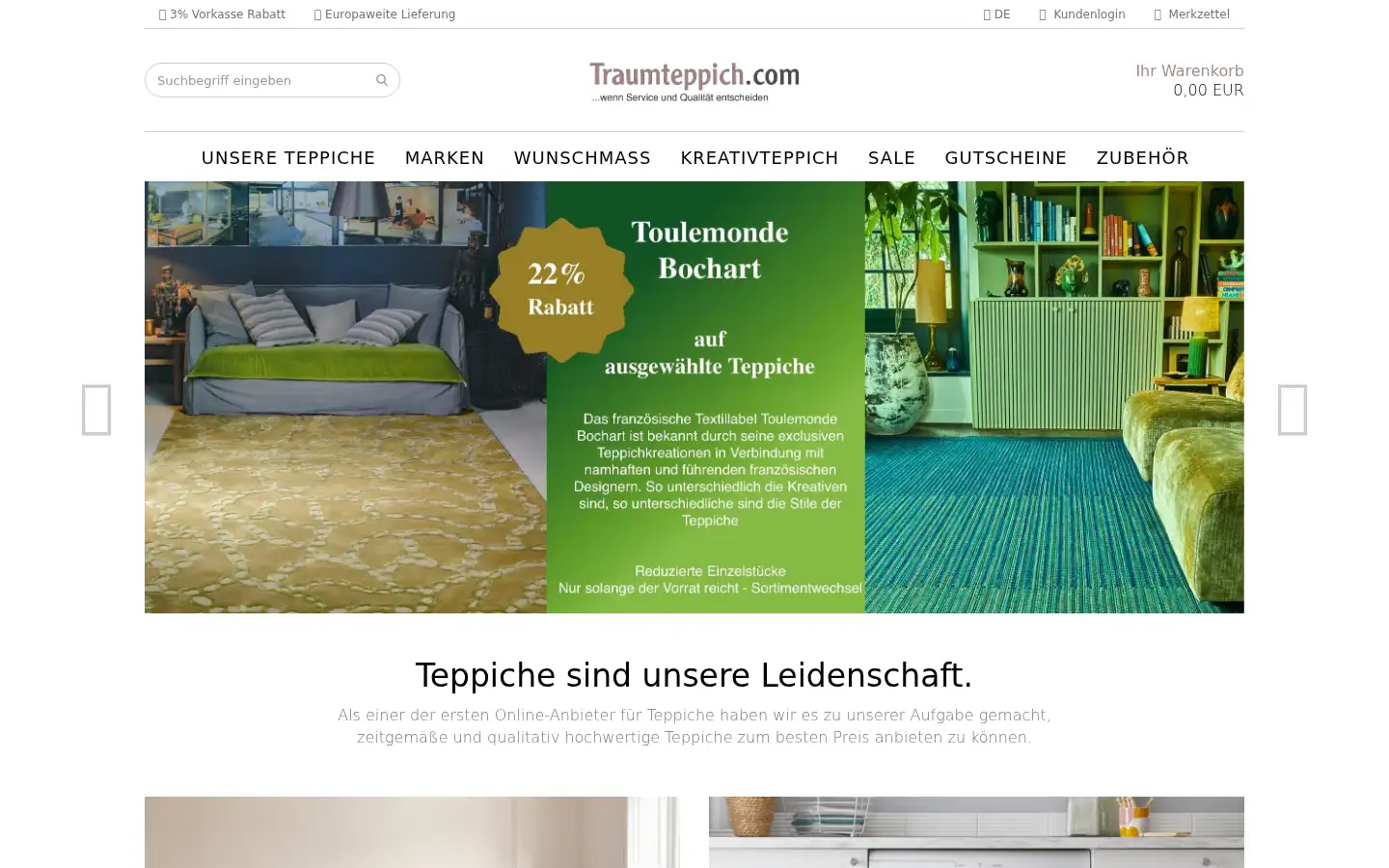 Screenshot of traumteppich.de
