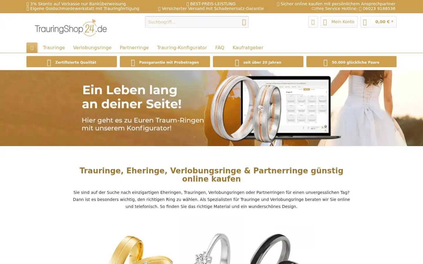 Screenshot of trauringshop24.de
