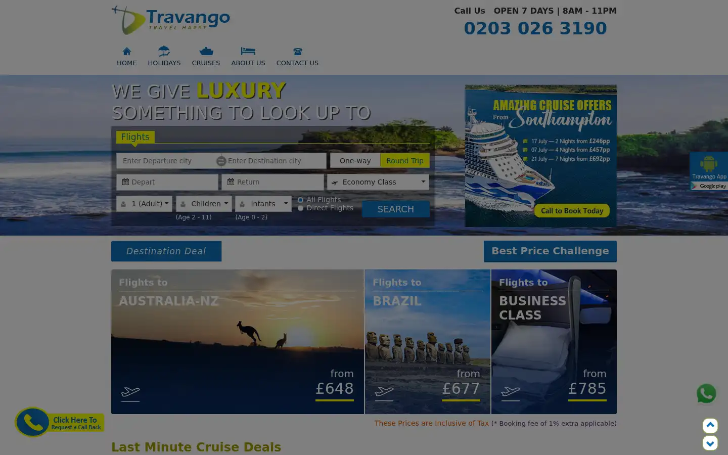 Screenshot of travango.co.uk