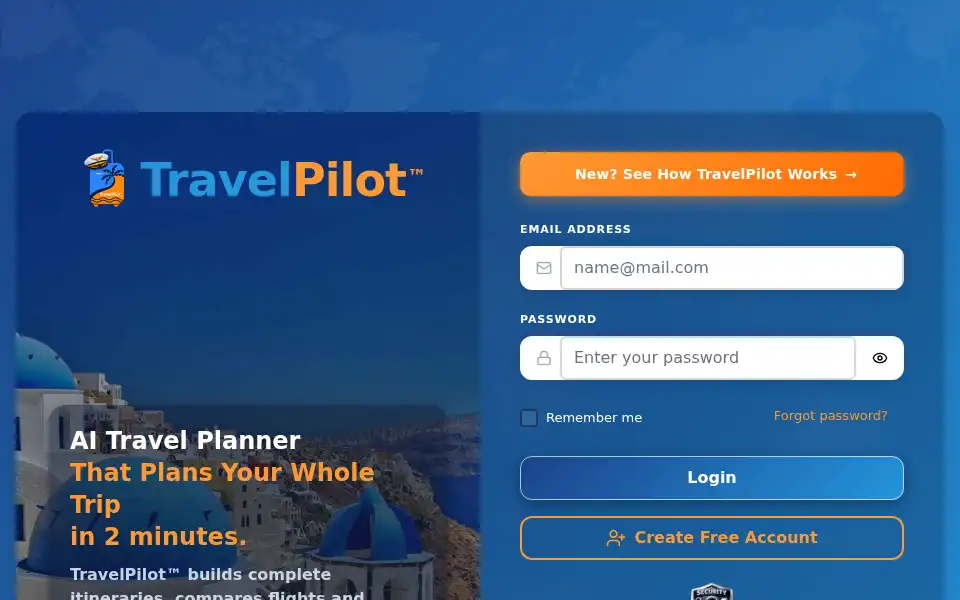 Screenshot of travel-pilot.com