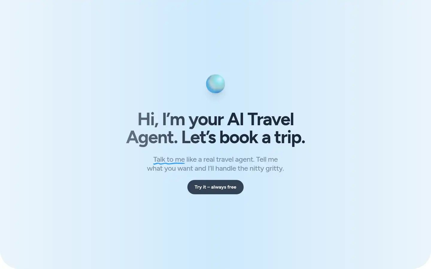 Screenshot of travelagent.ai