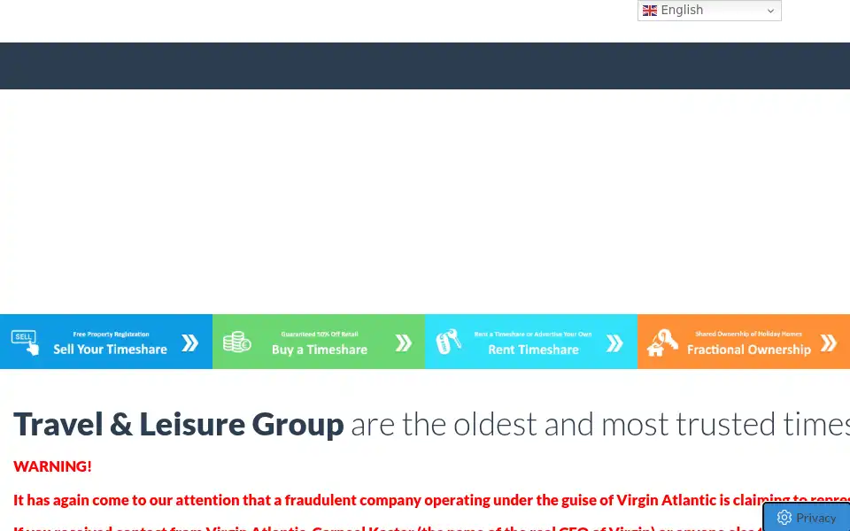 Screenshot of travelandleisure.co.uk