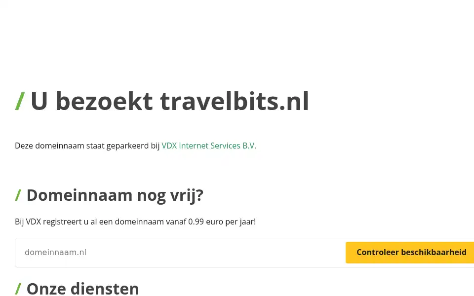 Screenshot of travelbits.nl