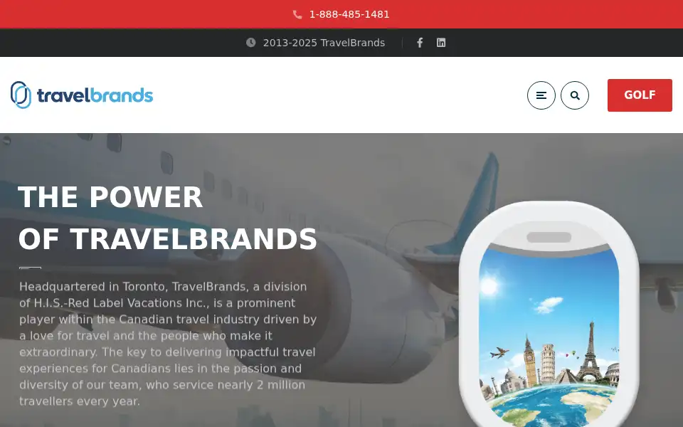 Screenshot of travelbrands.com
