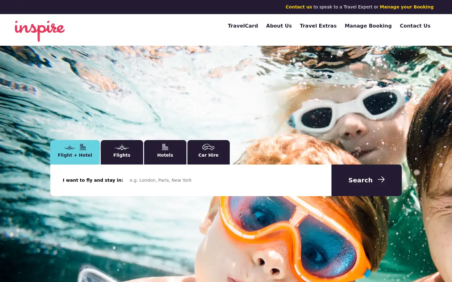 Screenshot of travelbyinspire.eu