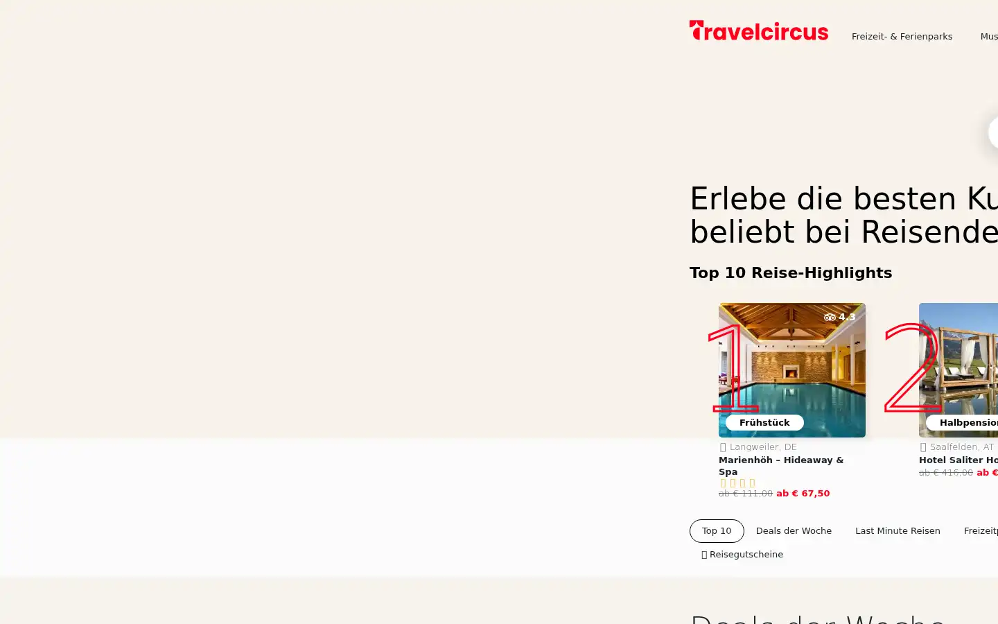 Screenshot of travelcircus.at