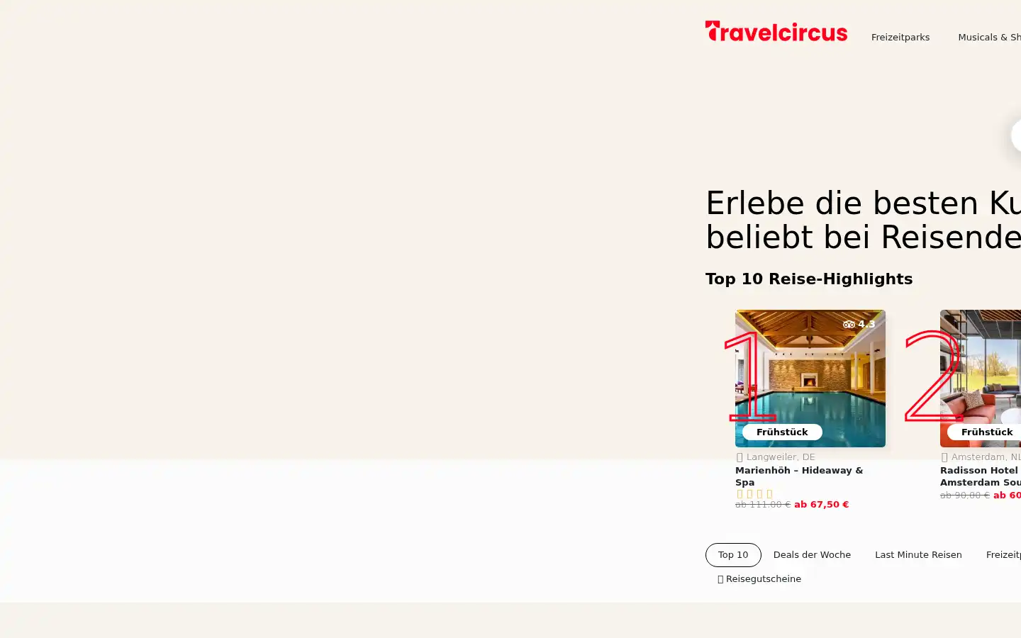 Screenshot of travelcircus.de