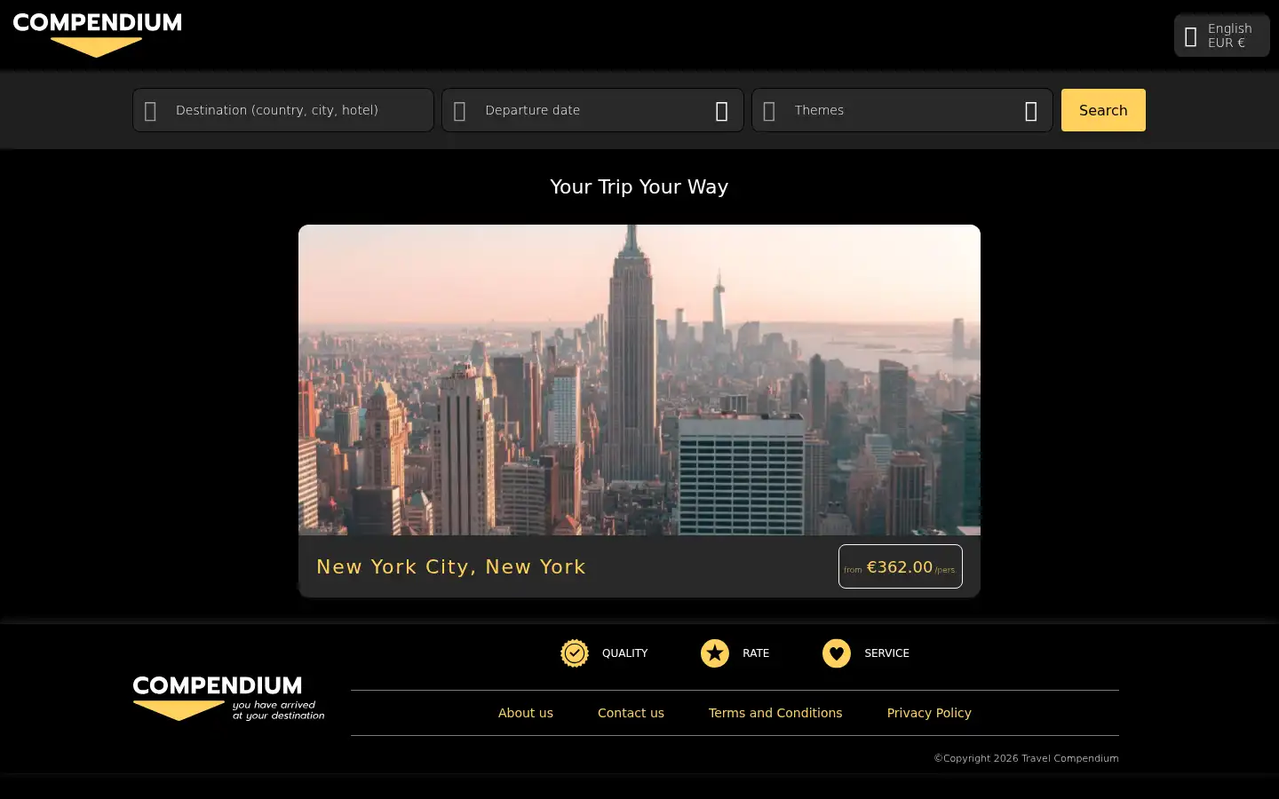 Screenshot of travelcompendium.com