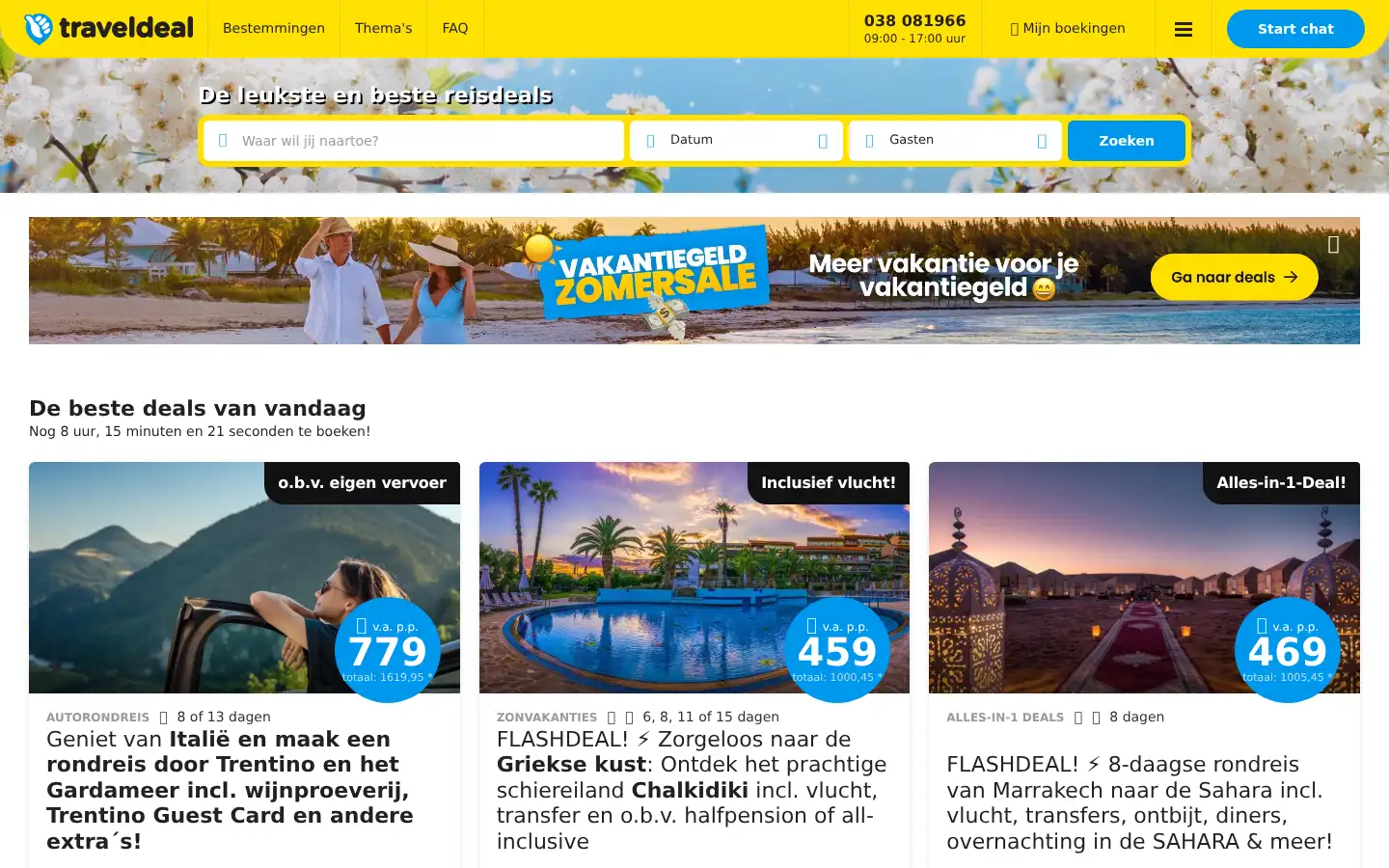 Screenshot of traveldeal.be