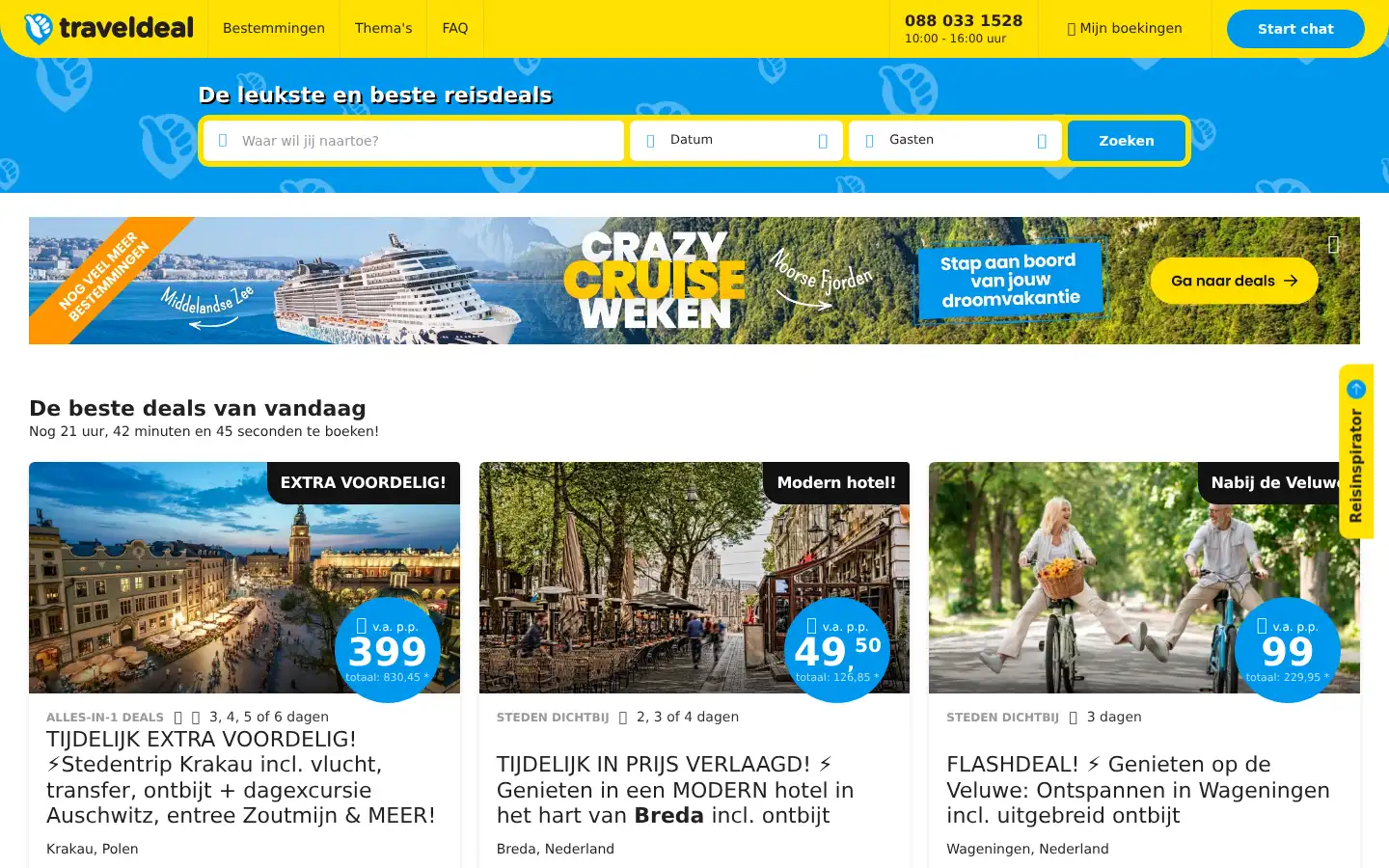 Screenshot of traveldeal.nl