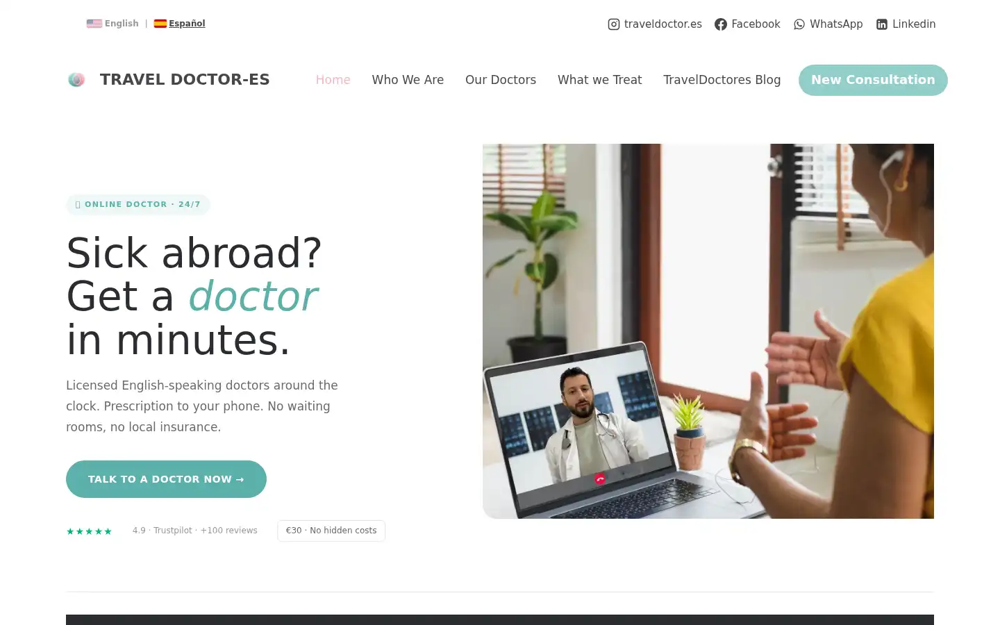 Screenshot of traveldoctores.com