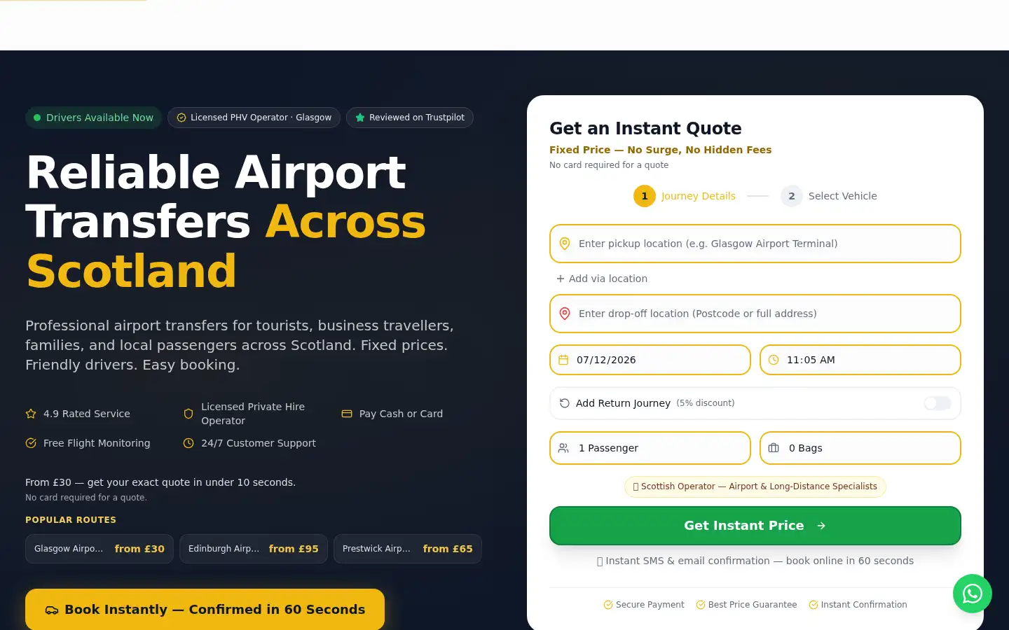 Screenshot of travelers-taxi.com