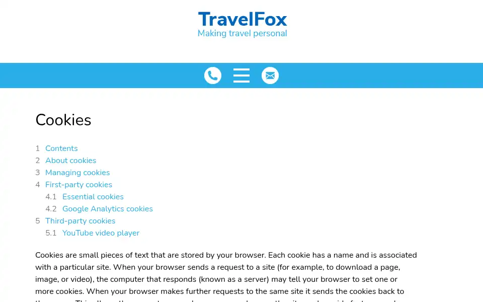 Screenshot of travelfox.co.uk