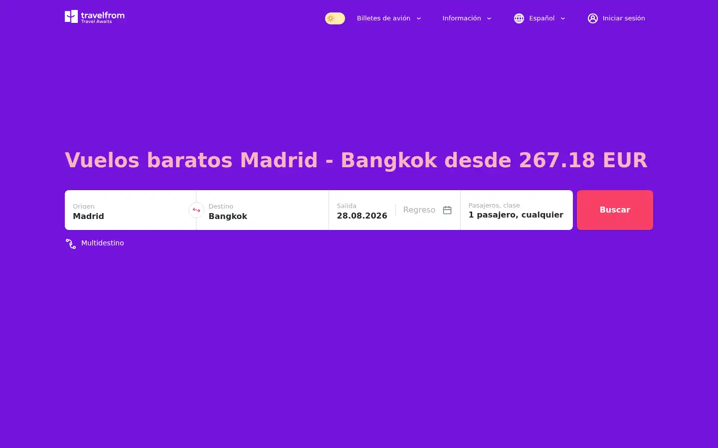 Screenshot of travelfrom.es