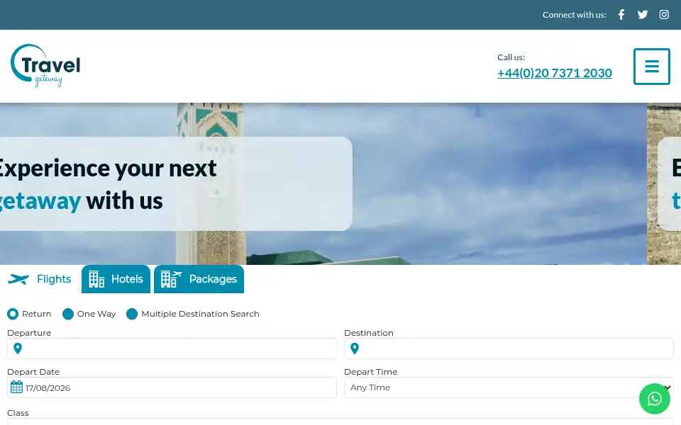 Screenshot of travelgateway.co.uk