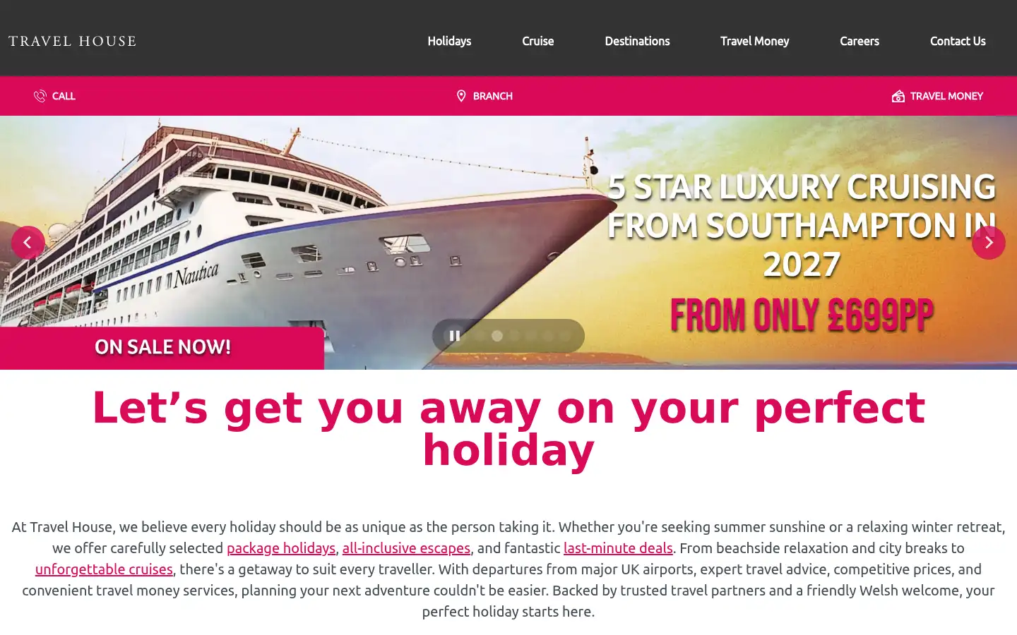 Screenshot of travelhouse.co.uk