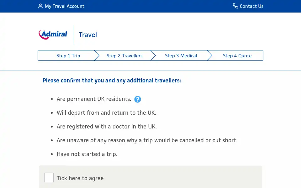 Screenshot of travelinsurance.admiral.com
