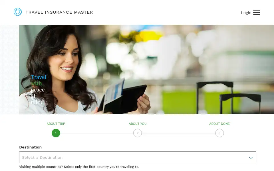 Screenshot of travelinsurancemaster.com