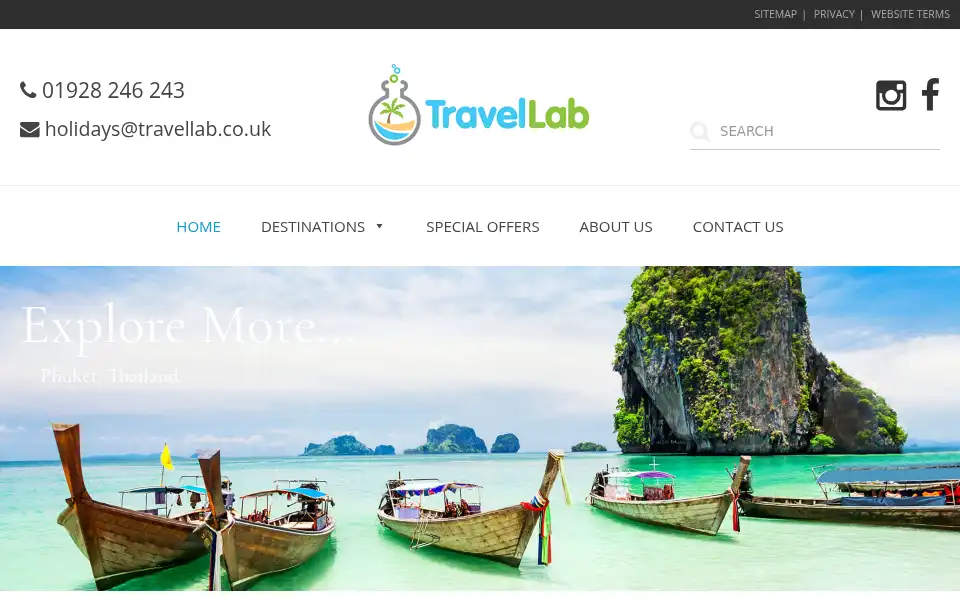 Screenshot of travellab.co.uk